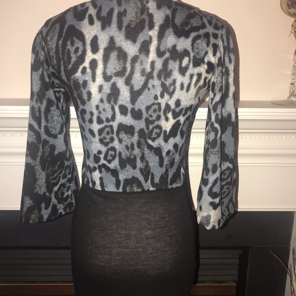 Di Nicci | Grey & Blk Animal Print Dress - Picture 3 of 4